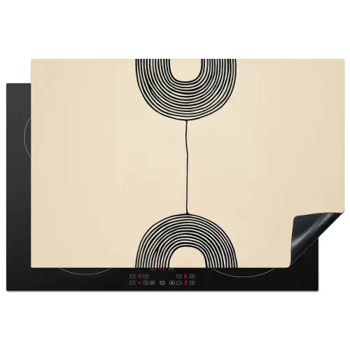 Geometrische bogen - Minimalistisch - Symmetrisch Inductie beschermer vinyl 3mm klein -3d