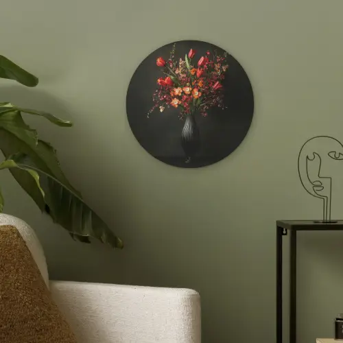 Bloemen - Takken - Boeket Akoestische PET Vilt - Rond klein -sfeer2