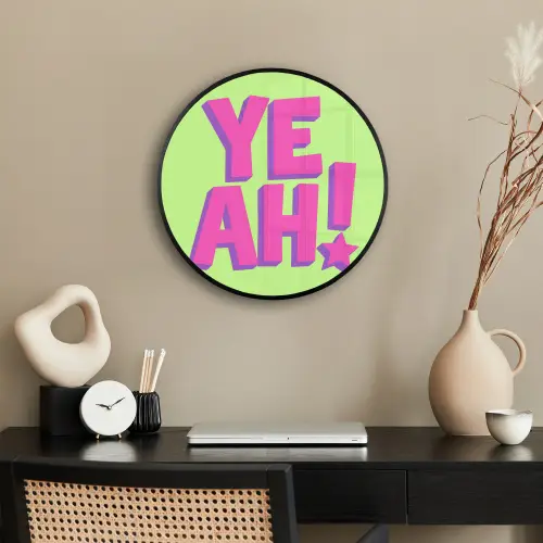 Groen - Neon - Quote Fotolijst rond zonder passe partout klein -sfeer1