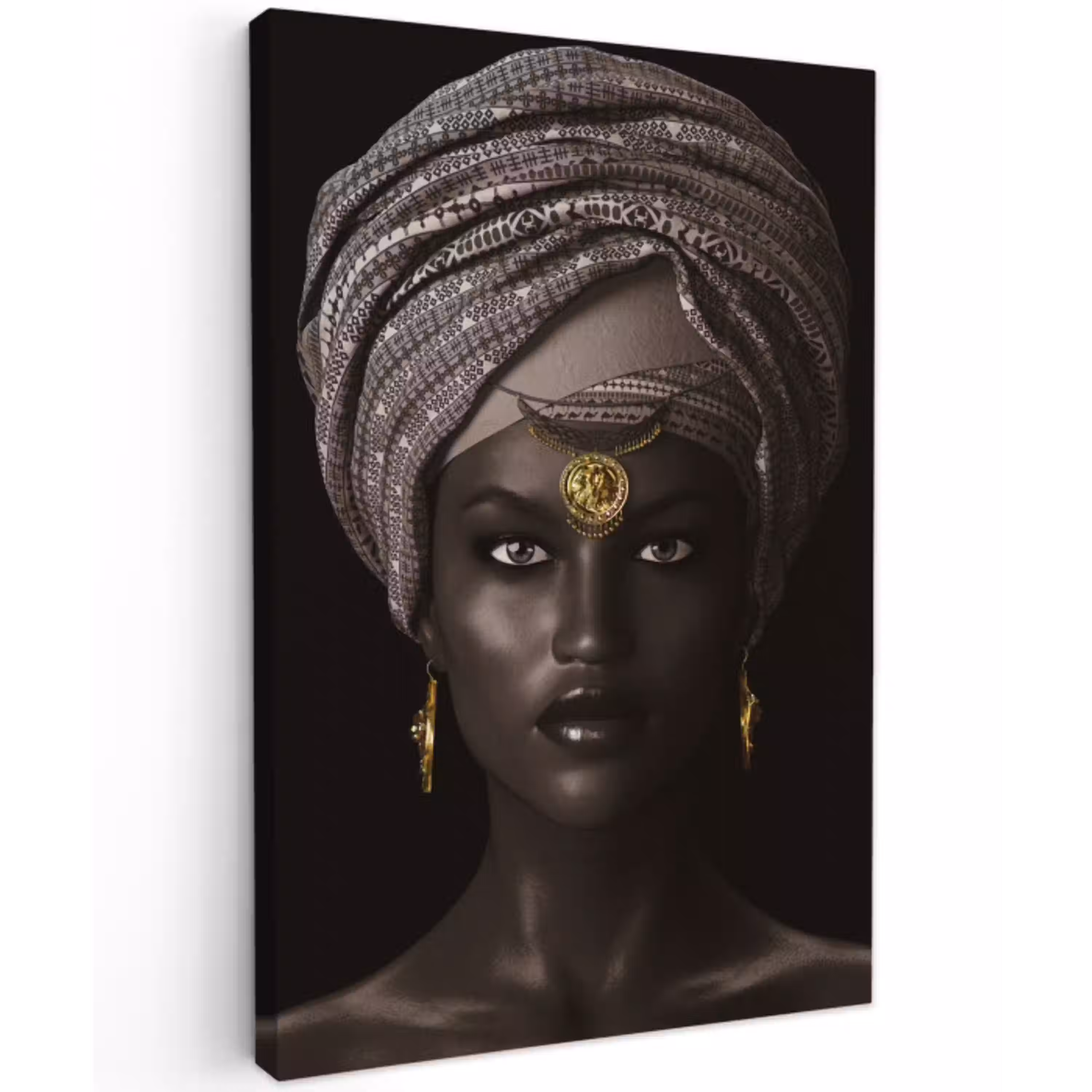Vrouw - Afrikaans - Goud canvas 2cm klein -z3d