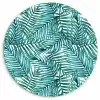 Palmbladeren - Sierlijk - Blauw - Groen Wandcirkel plexiglas klein 852 -3d
