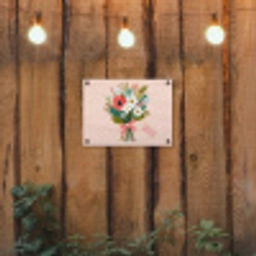Boeket - Strikje - Kaartje - Quote tuinposter los doek klein -sfeer1
