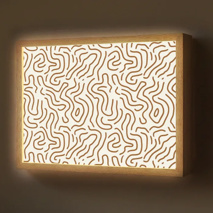 Minimalistisch - Patroon - Terracotta Light Box met batterij (Wandlamp) middel 907 -z3d_website