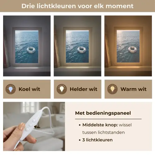 Oceaan - Zwemband - Horizon Light Box met kabel (Tafellamp) klein -USP_lichtkleurNL