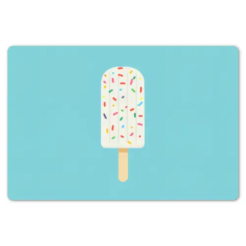 Ijsje - Stokje - Sprinkles - Lichtblauw Placemat vinyl groot -zzsfeer1_Kitchenyeah-website
