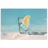 Glas - ijsblokjes - Citroen poster papier klein -3d