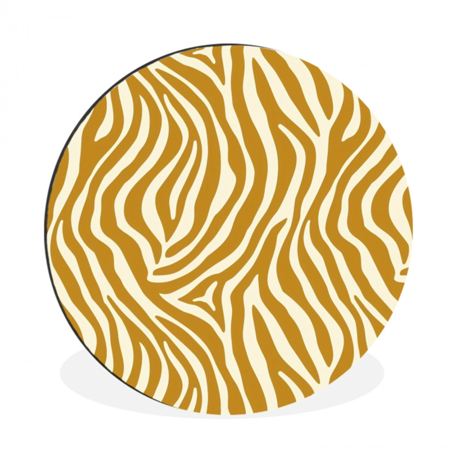 Zebra - Klassiek - Oker - Geel Wandcirkel aluminium klein 190 -3d