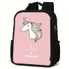 Quote - Meisjes - Eenhoorn - Roze - I was born a Unicorn Rugzak - Zwart middel -schuin