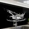 Water - Splash - Water - Zwart keuken achterwand 2 middel -zzzz3d_schuin