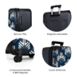 Modern - Patroon - Blauw NBS - Large koffer - Volwassenen Unisex groot -zzzzzzzbolletjes_FR