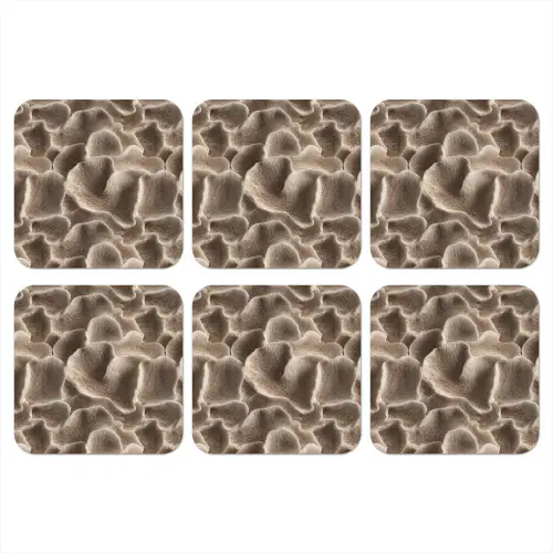 Waaiervorm - Beige - Vezel textuur onderzetter kurk middel 366 -3d