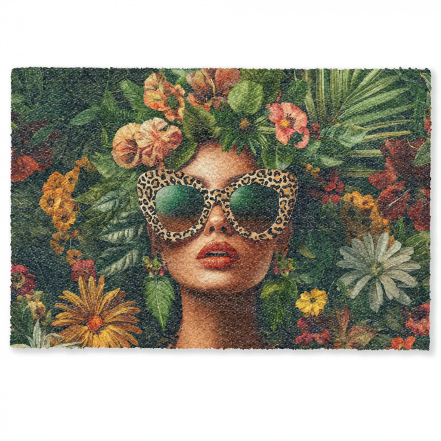 Vrouw - Panterprint - Jungle - Natuur - Luxe Deurmat klein -zkaufland3d