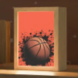 Basketbal - Verf - Sport - Oranje Light Box met kabel (Kinderlampje) klein -zzz_3d_website