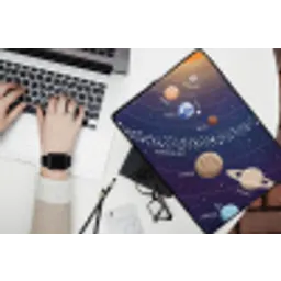 Planetenstelsel - Ruimte - Illustratie laptophoes neopreen klein -bureau