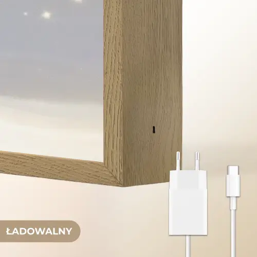 Ijsbeer - Sneeuw - Sterren - Blauw Light Box met batterij (Wandlamp kind) middel -USP_websiteoplaadbaarNL