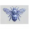 Bij - Modern - Delfts - Blauw poster papier klein -3d