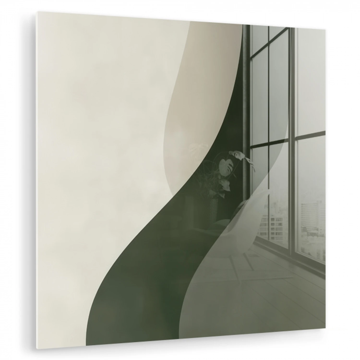 Japandi - Groen - Abstract - Modern plexiglas 5mm klein -zzzproduct_nieuw