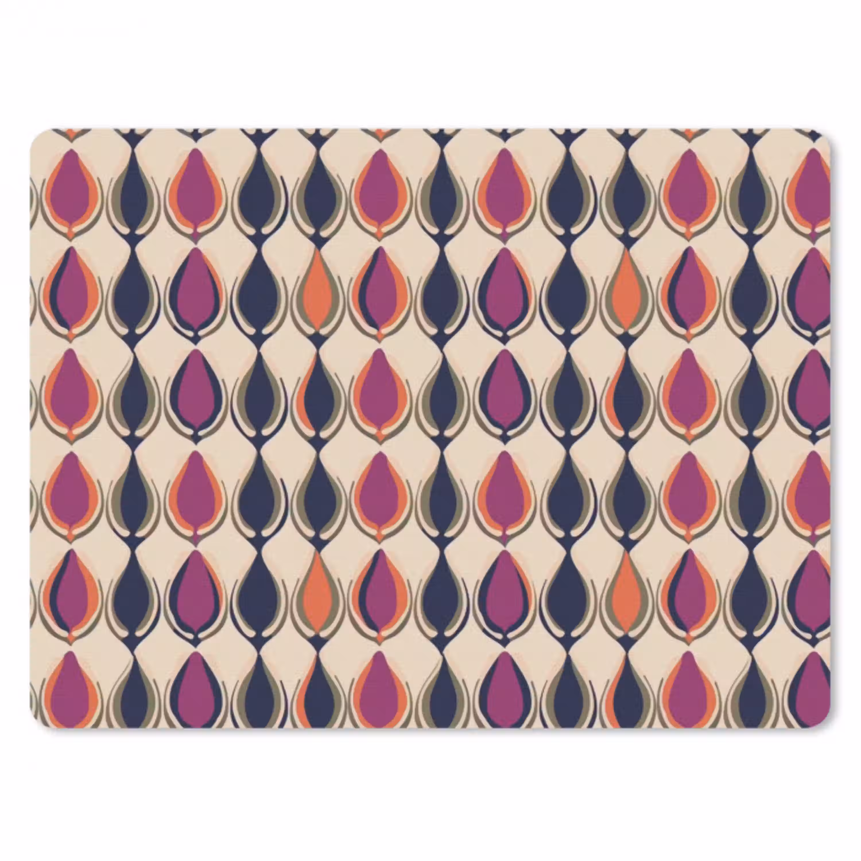 Vintage - Retro - Kleurrijk muismat rubber klein 262 -3d