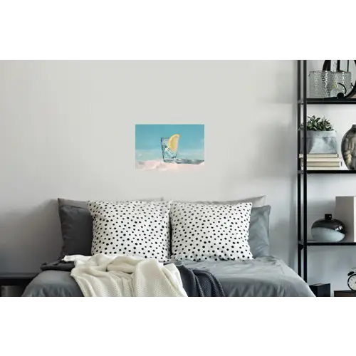 Glas - ijsblokjes - Citroen Muursticker klein -slaapkamer