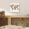 Wereldkaart - Bloemen - Subtiel aluminium wit klein -sfeer3
