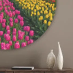 Tulpen - Holland - Molen - Kleurrijk Akoestische PET Vilt - Rond klein -sfeer5_closeup