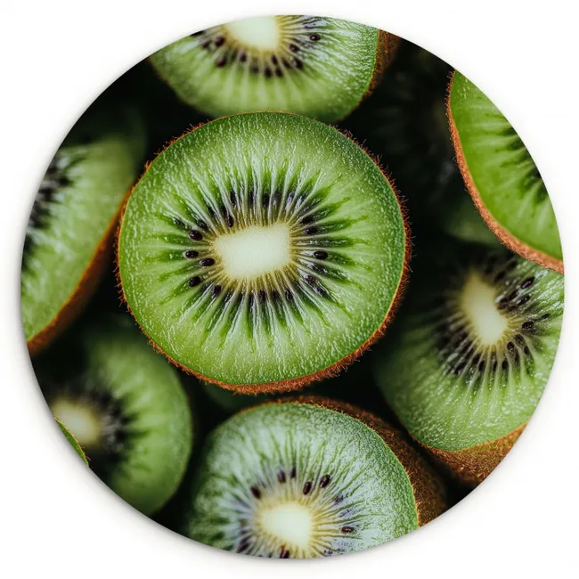 Kiwi - Fruit - Groen KitchenYeah - Keuken - Wandcirkel Forex klein -3d