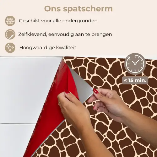 Patroon - Giraf - Bruin keuken achterwand spatscherm klein 900 -spatscherm_NL