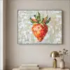 Aardbei - Rood - Mozaïek - Fruit Textielframe zwart klein -sfeer2