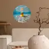 Duikbril - Eend - Water Wandcirkel behangsticker klein -sfeer1
