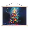 Kerstboom - Kerst - Abstract - Kleurrijk textielposter latten blank klein -3d