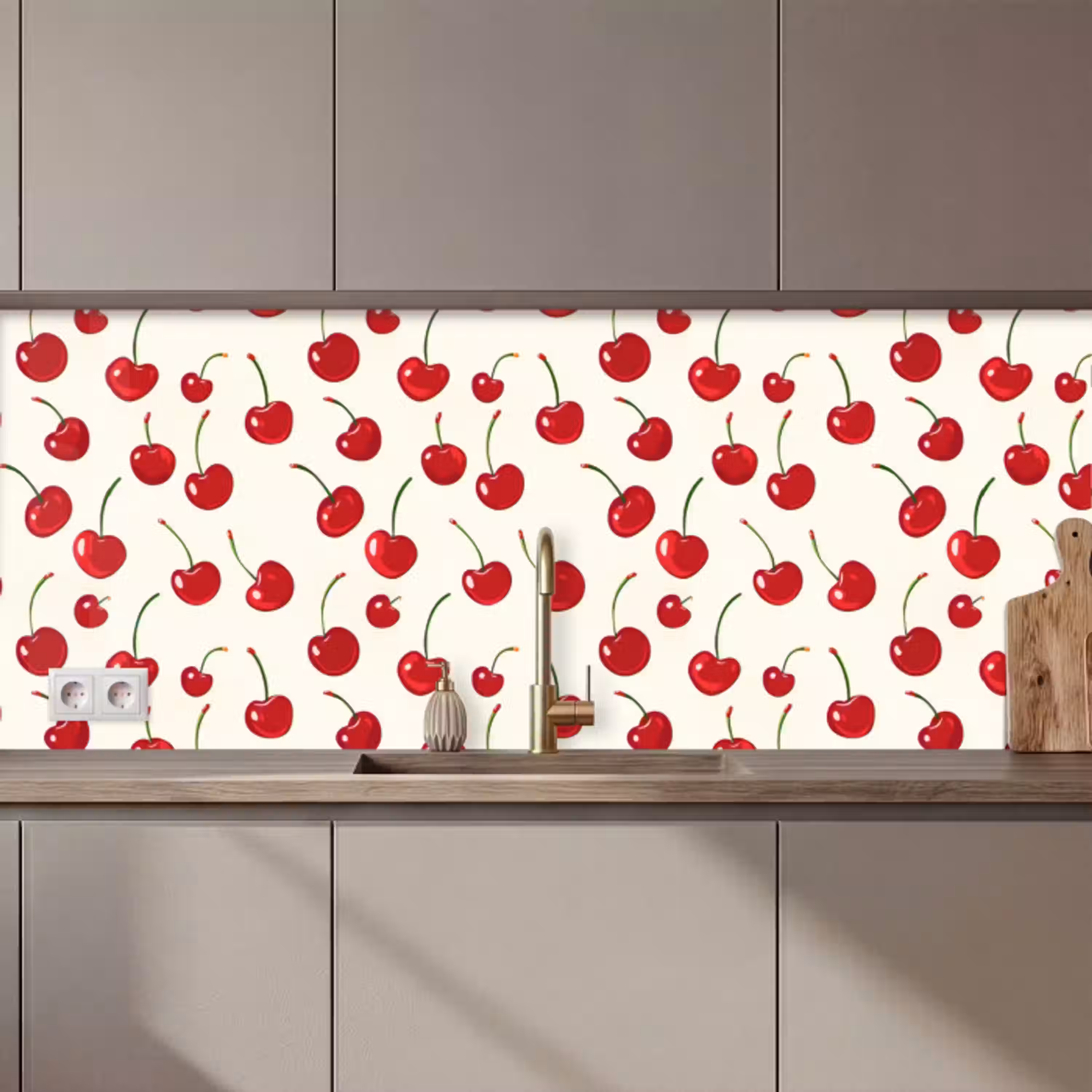 Kersen - Minimalistisch - Rood keuken achterwand 2 middel 871 zz_3dshopping