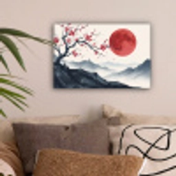 Kersenbloesem - Oosters - Rood canvas 2cm klein -sfeer1