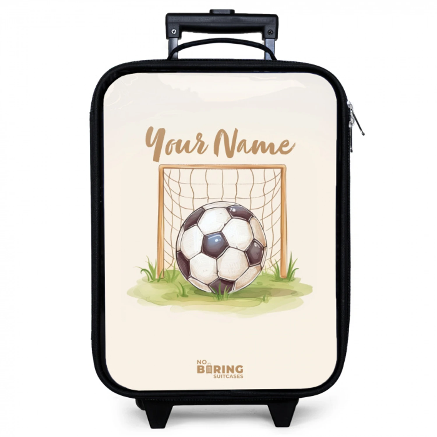 Voetbal in een goal Kinderkoffer - Zwart klein -zzz_website3d