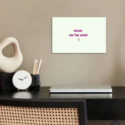 Focus - Beige - Roze - Smiley poster papier klein -sfeer1