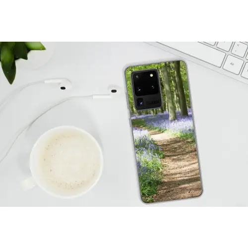 Bos - Pad - Bloemen - Paars - Groen - Natuur Telefoonhoesje Samsung Galaxy S20 Ultra klein -oordopS20Ultra