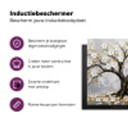 Boom - Bloemen - Natuur - Abstract - Wit Inductie beschermer vinyl 3mm middel -zzzzzzz-cc-usp