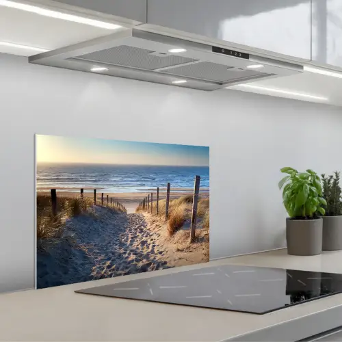 Zand - Strand - Duin - Zee - Zomer keuken achterwand spatscherm klein -3d_schuin