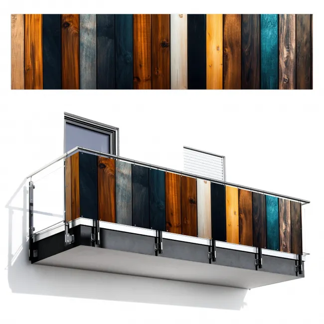 Balkonscherm - Hout - Planken - Donker - Warm