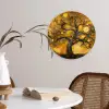 Boom - Levensboom - Abstract - Goud Wandcirkel kunststof plaat 5mm dik klein -sfeer4