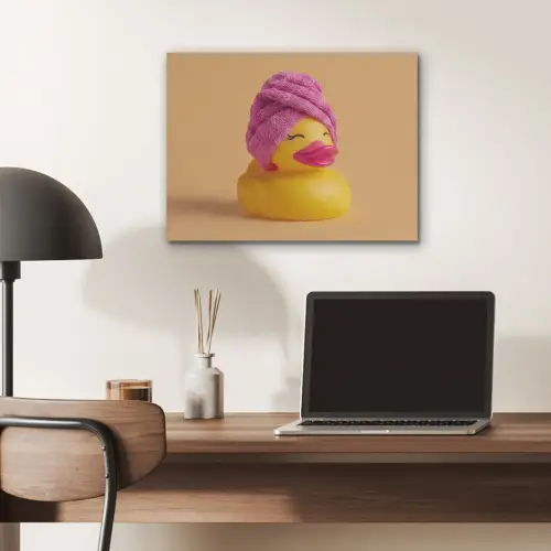 Badeend - Handdoek - Kleurrijk PET vilt klein -sfeer5