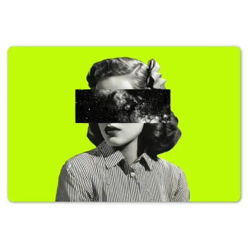 Vrouw - Sterrenhemel - Groen Placemat vinyl groot -zzsfeer1_Kitchenyeah-website