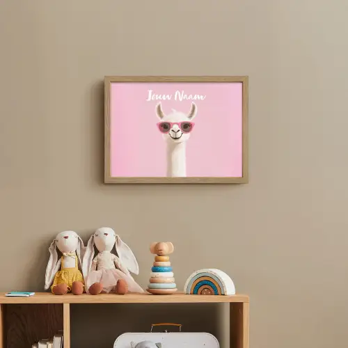 Lama - Zonnebril - Roze Light Box met batterij (Wandlamp kind) middel -sfeer2_kind