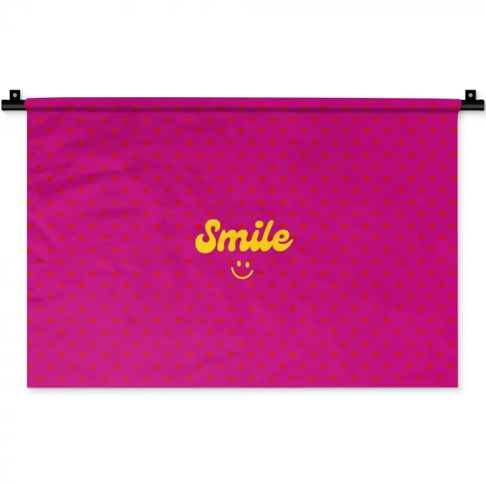 Smile - Stippen - Roze Wandkleed katoen klein -zz3d