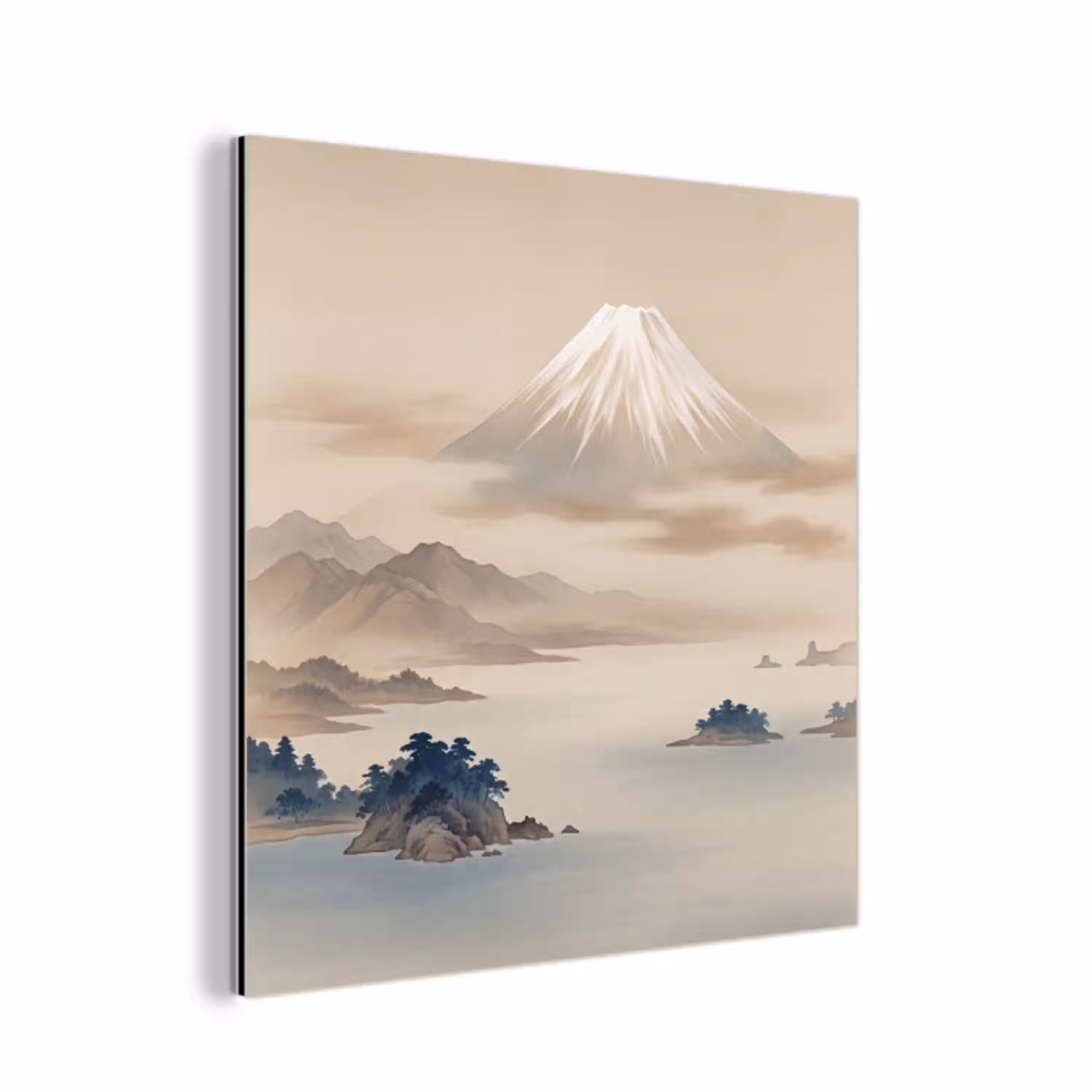 Japans - Landschap - Beige aluminium wit klein -3d