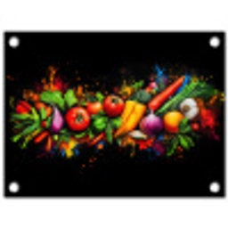 Groente - Eten - Kruiden - Graffiti - Koken tuinposter los doek klein -3d