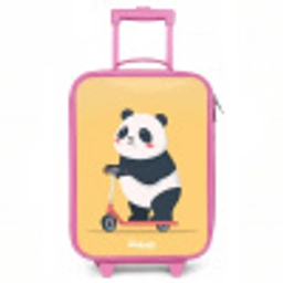 Panda - Step - Geel Kinderkoffer - Roze klein -3d