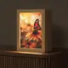Vlinder - Bloemen - Oranje Light Box met kabel (Tafellamp) klein -z3d_website