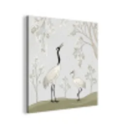 Minimalistisch - Kraanvogels - Blauw aluminium wit klein -3d