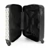 Crèmekleurige achtergrond met bruine hartjes NBS - Handbagage koffer - Kinderen Unisex middel -binnenkant