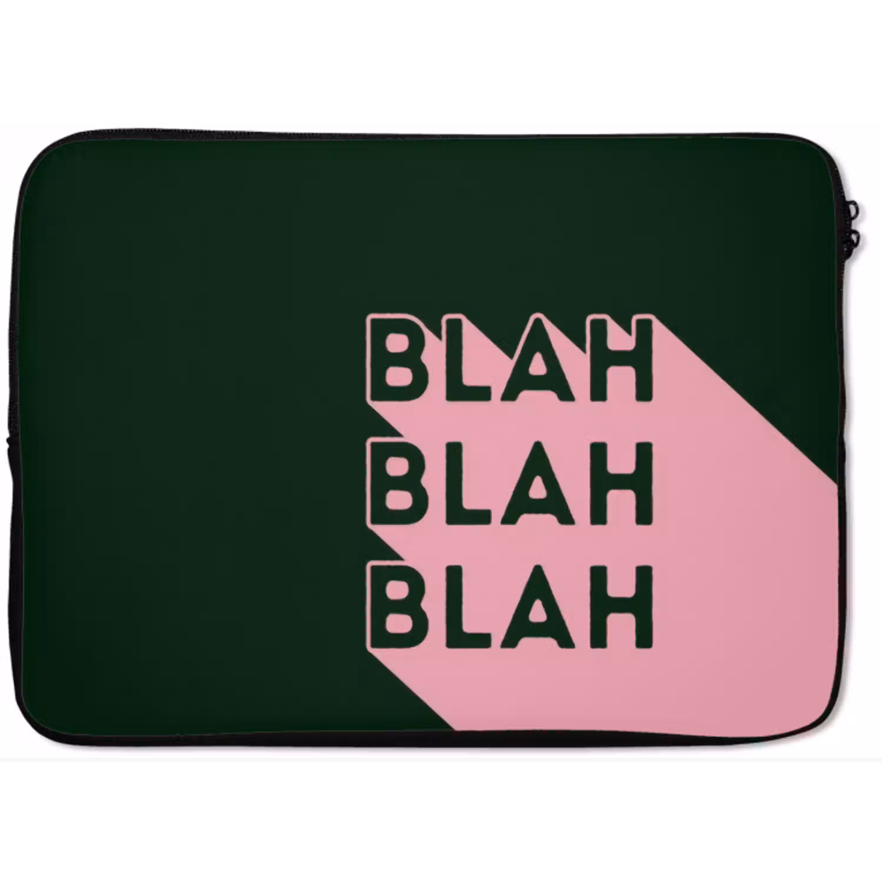 Donkergroen - Tekst - Schaduw - Grafisch laptophoes neopreen klein -zkaufland3dotto